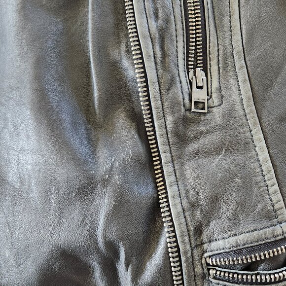 Allsaints Cargo Leather Jacket size 0 - Picture 6 of 11
